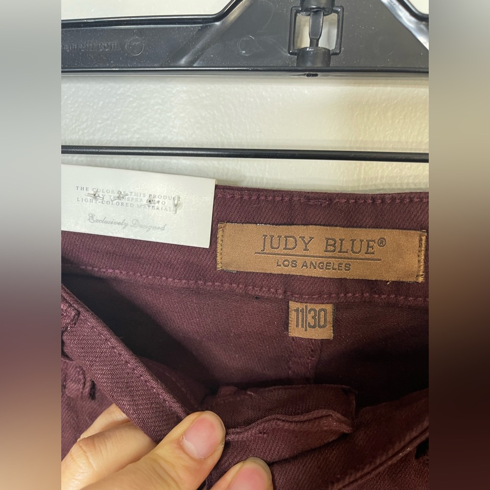 Judy Blue NWT Berry Wide Leg High Riss Tummy Control Jeans Sz 30 - Picture 5 of 10